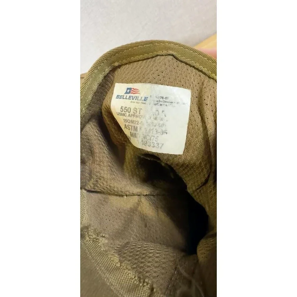 Belleville 550 ST USMC Steel Toe Combat Boots Coyote Tan Men 12 Faded Size Tag